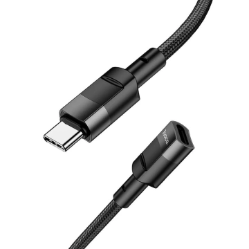 HOCO Adapter OTG Typ C (Męski) Do Typ C (Żeński) 3A U107 1,2 M Czarna