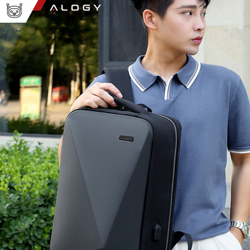 Plecak antykradzieżowy Alogy Urban Safe na laptopa 15,6" z portem USB duży wodoodporny Unisex Czarny