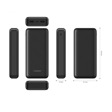 Powerbank Externer Akku VEGER A20 - 20.000 mAh schwarz (W2015)