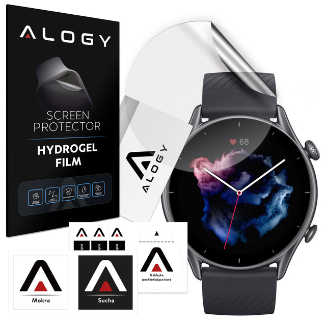 Folia ochronna Hydrożelowa hydrogel Alogy do smartwatcha do Xiaomi AmazFit GTR 3 Pro