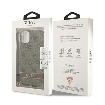 Etui Guess GUOHCN61H4STW do Apple iPhone 11 6,1" brązowy/brown hardcase 4G Print Strap