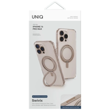 Etui UNIQ Swivix 360 Rotating Kickstand Gold do iPhone 16 Pro Max