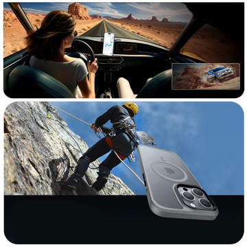 Etui do iPhone 15 Pro obudowa Mag Safe Case pokrowiec plecki na telefon MagMat matowe szare