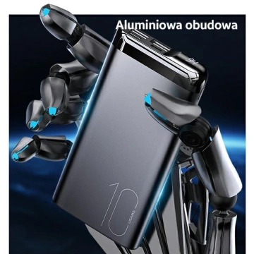 USAMS Powerbank PB55 10000mAh 2xUSB LED Display grau/grau 10KCD14801 (US-CD148) Aluminium