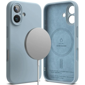 Etui magnetyczne silikonowe Ringke MagSafe do iPhone 16 Niebieski