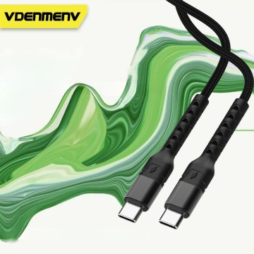 Denmen USB-C-auf-USB-C-Kabel, 100 W, 1 m, Schnellladung, Schwarz