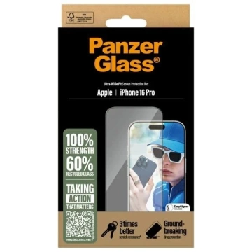 Gehärtetes Glas für iPhone 16 Pro PanzerGlass Displayschutzfolie Ultra-Wide Fit