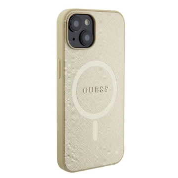 Etui Guess GUHMP15MPSAHMCB do iPhone 15 Plus 6.7"hardcase Saffiano MagSafe złoty/gold 