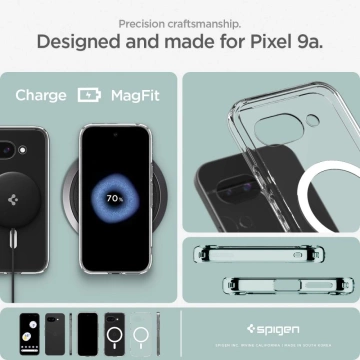 Etui do Google Pixel 9a Spigen Ultra Hybrid Mag MagSafe Clear/White