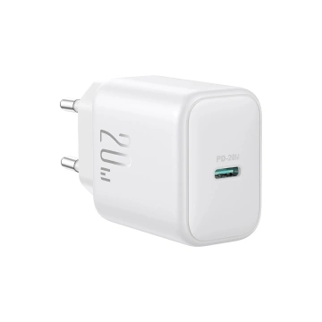 Ładowarka Joyroom Sieciowa USB-C PD 20W - Biała + Kabel USB-C / Lightning 1m