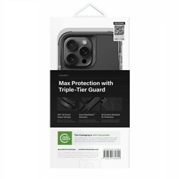 Etui UNIQ Combat für iPhone 16 Pro Max 6,9" Magclick Charging Czarny/Carbon Black