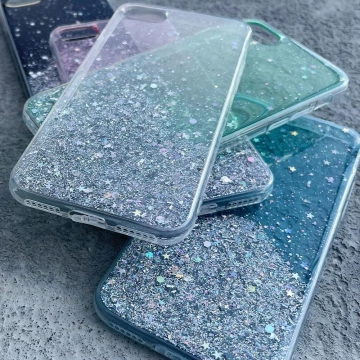 Star Glitter Case Cover für iPhone 13 Pro Glänzende Glitzerhülle Schwarz
