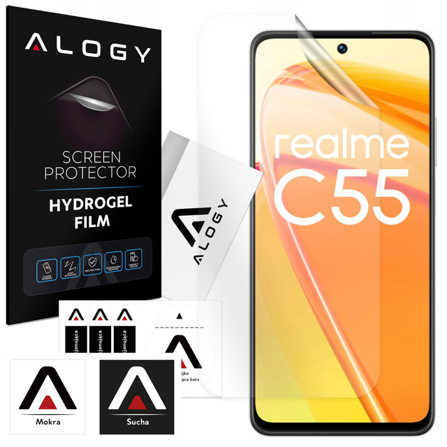 Hydrogelfolie für Realme C55 Handy-Displayschutz Alogy Hydrogelfolie