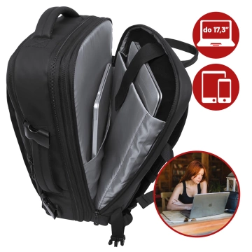 Plecak podróżny Bange BackPack biznesowy plecak rozszerzalny Torba pojemna do laptopa 17.3" z portem USB Czarny