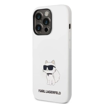 Karl Lagerfeld KLHCP14LSNCHBCH Schutzhülle für Apple iPhone 14 Pro 6.1" Hardcase weiß/weiß Silikon Choupette