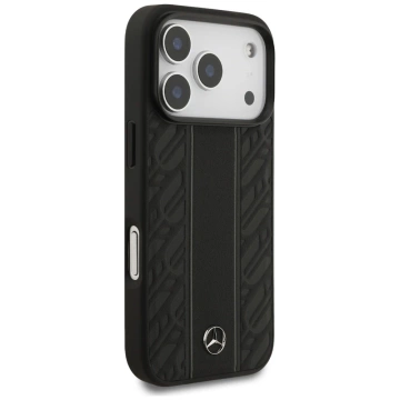 Etui do iPhone 17 Pro Mercedes-Benz Leather Laurel Leaves MagSafe Black