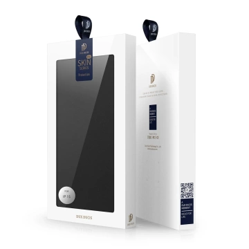 Etui do iPhone 15 pokrowiec z klapką i portfelem na kartę Dux Ducis Skin Pro - czarne