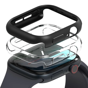 2x ETUI DO APPLE WATCH 10 (46MM) PRZEZROCZYSTE & CZARNE RINGKE SLIM 2-PACK