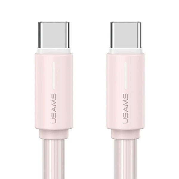 USAMS SJ734 USB-C-auf-USB-C-Kabel 1 m, 60 W, Pink, YU-Serie, schnell und langlebig