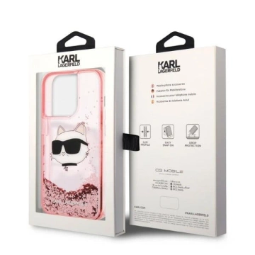 Etui Karl Lagerfeld KLHCP14XLNCHCP do iPhone 14 Pro Max 6,7" hardcase Glitter Choupette Head różowy/pink