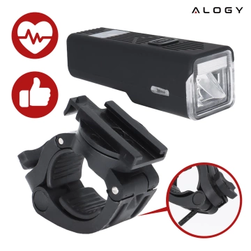 Lampka rowerowa SUPER JASNA 8H ŚWIECENIA przód LED przednia światło roweru z DZWONKIEM przewodowym oświetlenie 450LM 2000MAH wodoodporna światełko na rower czarna