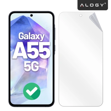 Folia hydrożelowa do Samsung Galaxy A55 5G – elastyczna ochrona ekranu, samoregeneracja, pełne dopasowanie i wysoka przejrzystość – Alogy Hydrogel Film™