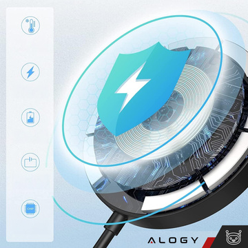 Ładowarka indukcyjna Alogy do MagSafe bezprzewodowa 15W do iPhone 16/15/14/13/ PRO / MAX/ MINI Czarna