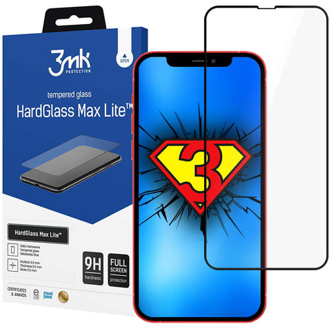 3mk HardGlass Max Lite Panzerglas für Apple iPhone 13 Mini Schwarz