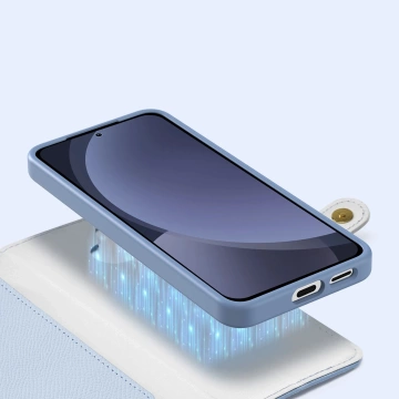 Etui do Samsung Galaxy S25+ Dux Ducis Lawa Skórzane Niebieskie