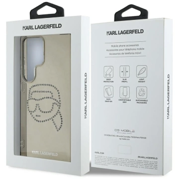 Etui Karl Lagerfeld Rhinestones Karl Head Logo do Samsung Galaxy S25 Ultra Czarny