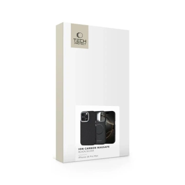 Etui MagSafe Tech-Protect Ion Carbon iPhone 16 Pro Max Czarny/Srebrn