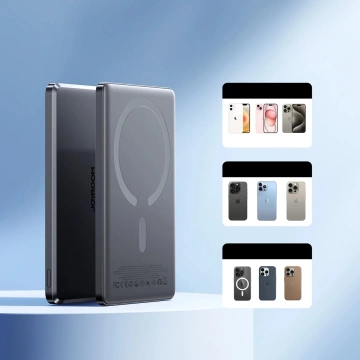 Joyroom 5000 mAh 20 W Powerbank mit induktiver Aufladung – Grau