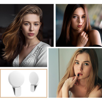 Alogy Mini Selfie Ring LED-Lichtclip für Telefonaufnahmen mit einem Clip Weiß