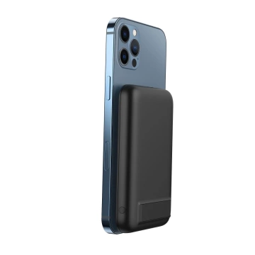 Externer Akku (POWER BANK) VEGER MagOn Kick mit induktivem Laden unterstützt das Laden mit MagSafe 15W - 5.000 mAh PD 20W schwarz (V0553P / W0553P)