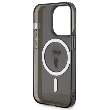 Karl Lagerfeld IML Ikonik MagSafe Hülle für iPhone 15 Pro Max – Schwarz