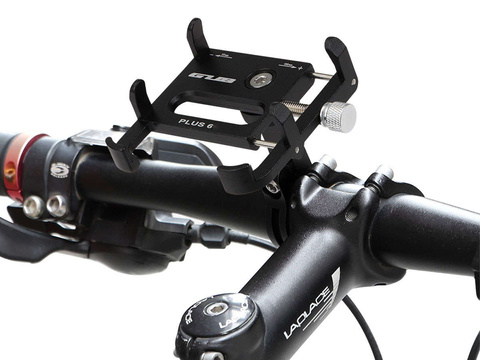 GUB Plus 6 Motorrad Fahrradhalter für ein Smartphone, Aluminium schwarz