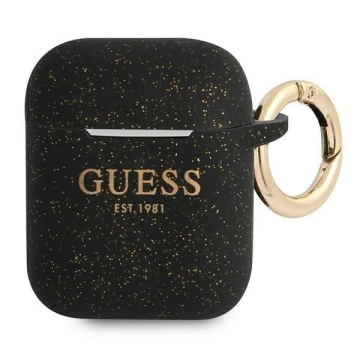 Etui ochronne na słuchawki Guess do AirPods cover czarny/black Silicone Glitter