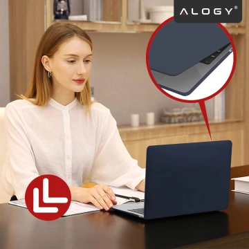Etui do Apple Macbook Pro 14 2021-2024 (M1/M2/M3/M4) – elastyczna, matowa obudowa ochronna, lekka i odporna – Alogy AirGuard™ Granatowy
