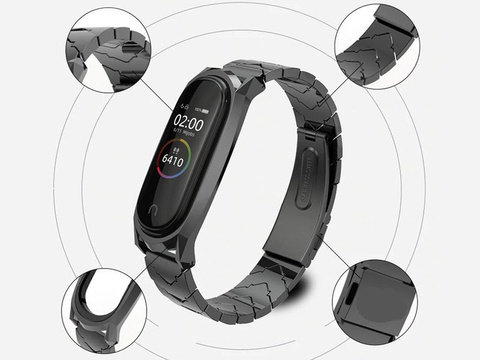 V-Style GT Band Mijobs Armband für Xiaomi Mi Band 3/4 schwarz