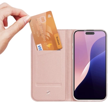 iPhone 16 Pro Max Dux Ducis Skin Pro Rosa Schutzhülle mit Flip