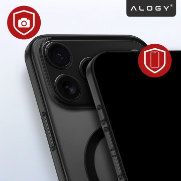 Apple iPhone 17 Pro Hülle – Matte MagSafe-Abdeckung mit Linsenschutz, schlank und kratzfest, perfekte Passform – Alogy Skinny MatteCase™ Schwarz