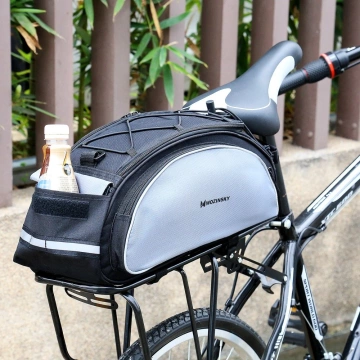 Wozinsky Fahrradträgertasche mit Schultergurt 13l schwarz (WBB1BK)