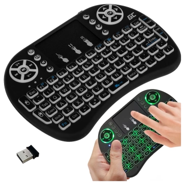 Bezprzewodowa mini Klawiatura Alogy podświetlana 3 kolory touchpad