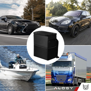 Auto-Mülleimer-Organizer, Mini-Mülleimer für Kopfstütze, Autositz für Auto, Schwarz, 8 l, Thermotasche Alogy