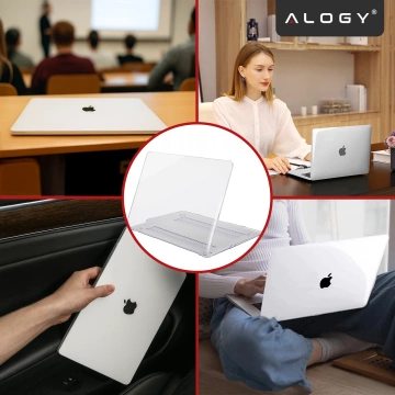 Etui Ochronne do Apple MacBook Air 13 13.6" M2 (2022) / M3 (2024) / M4 (2025), Smukłe i Przezroczyste, Alogy HardCase™ – Transparentne