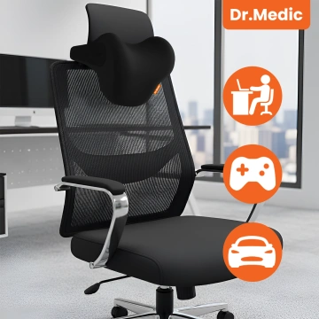 Massagekissen für die Auto-Kopfstütze – ergonomische Unterstützung für Kopf, Nacken und Nacken, elektrisches Vibrationsmassagegerät für Fahrer und Beifahrer – Dr.Medic RelaxDrive™