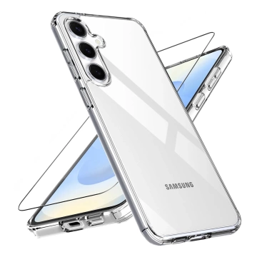 Etui Przezroczyste do Samsung Galaxy S25, Podwyższone Krawędzie, Idealne Dopasowanie, PC + TPU, Alogy HybridShield™ Case + SZKŁO HARTOWANE