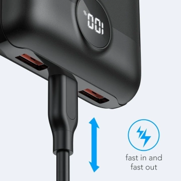 Powerbank Externer Akku (POWER BANK) VEGER S20 - 20.000 mAh LCD Quick Charge PD 22,5 W schwarz (W2053)