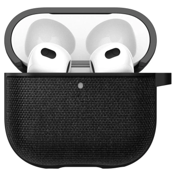 Apple AirPods 4 Hülle Spigen Urban Fit Schwarzer Karabiner