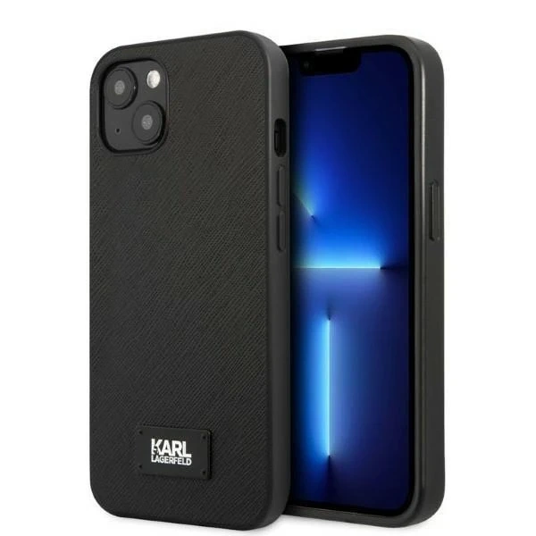 Etui ochronne na telefon Karl Lagerfeld KLHCP13MSFMP2K do Apple iPhone 13 6,1" hardcase czarny/black Saffiano Plaque